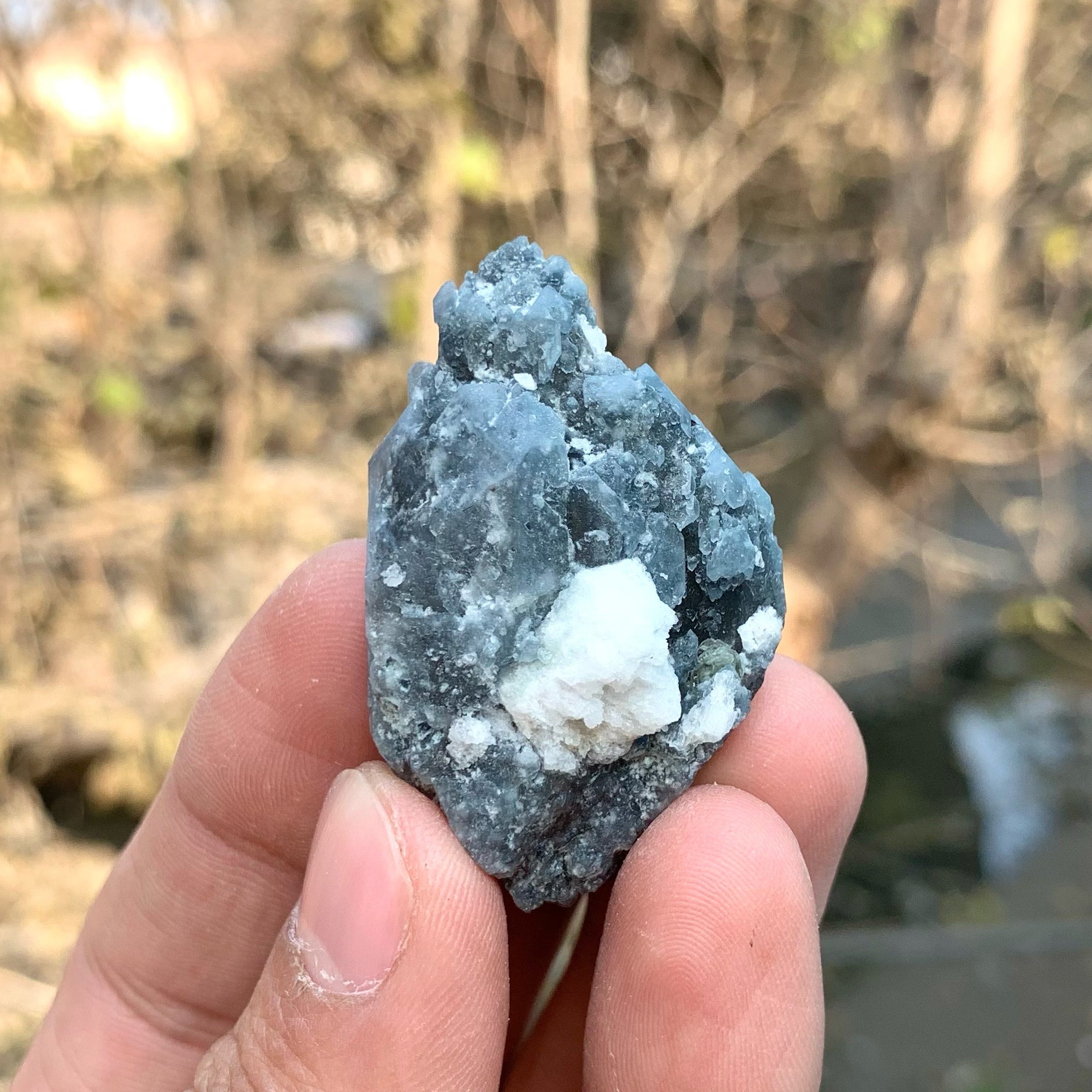 Lovely And Rare Blue Quartz With White Albite