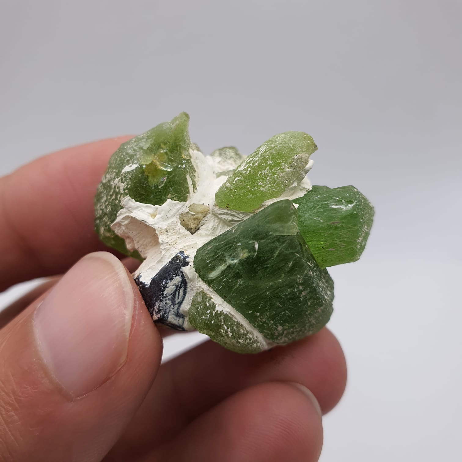 Lovely Apple Green Elongated Peridot With Magnetite