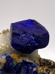 Lovely Lazurite Crystal Nicely Perched On Calcite With Pyrite