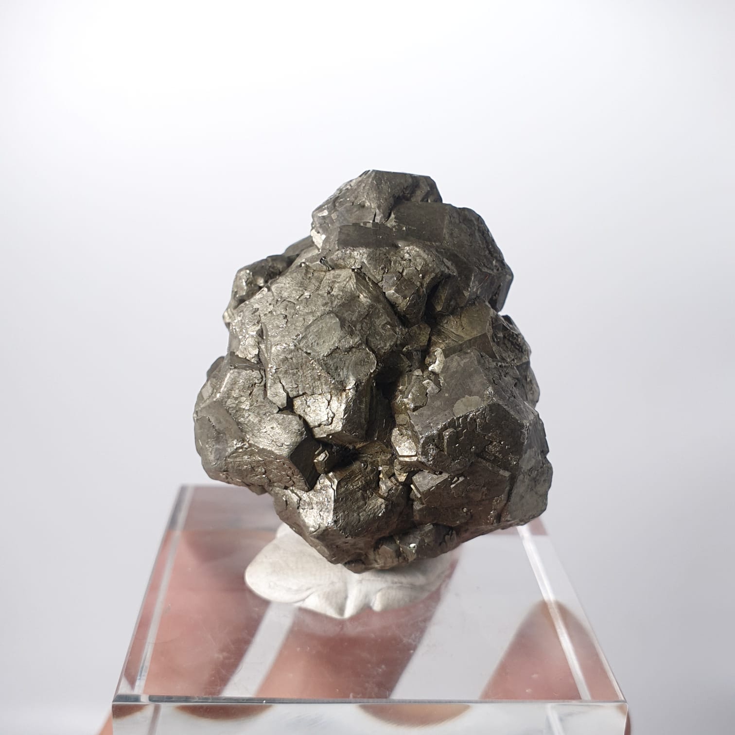 Lovely Metallic Aggregate of Pyrite Intergrown Crystals