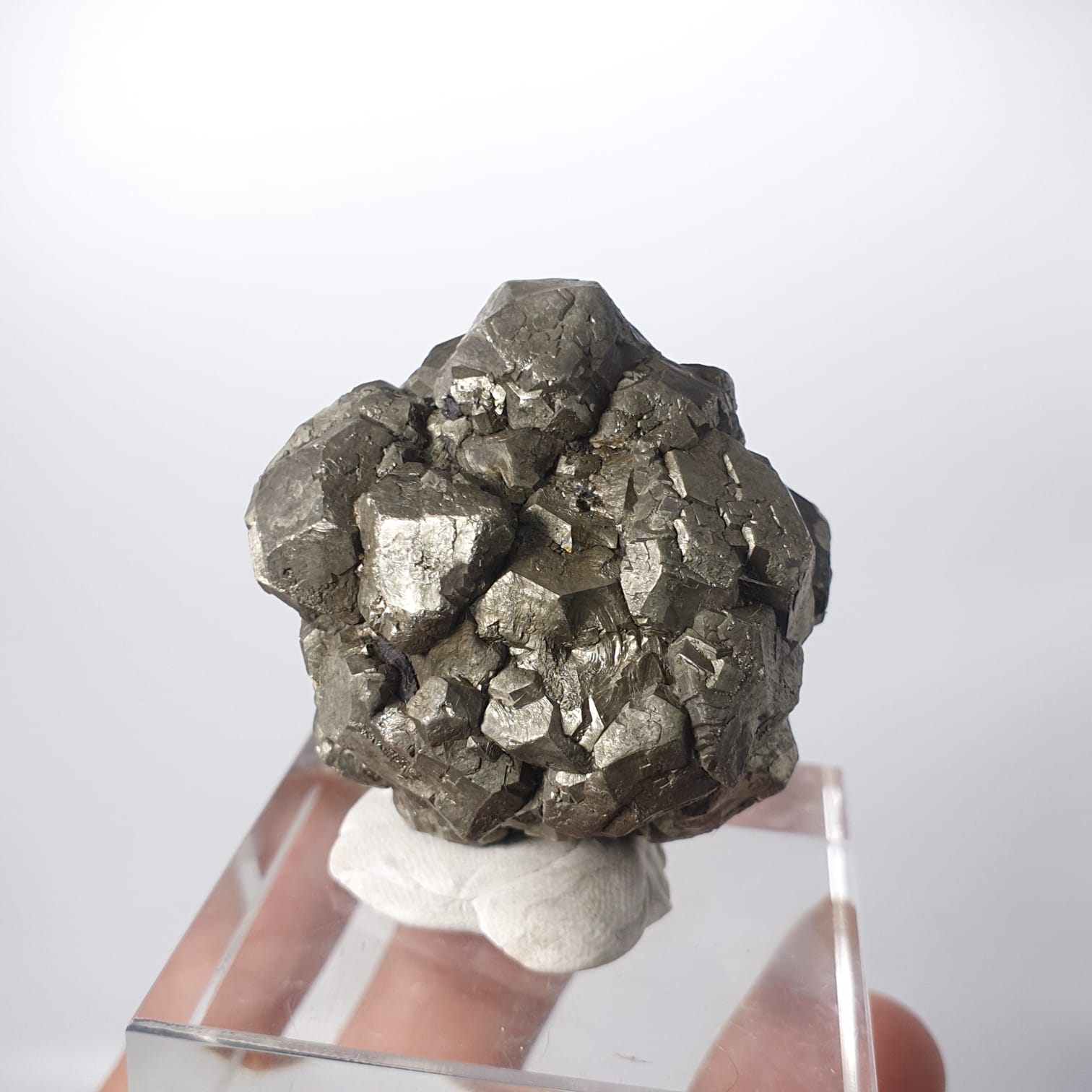 Lovely Metallic Aggregate of Pyrite Intergrown Crystals