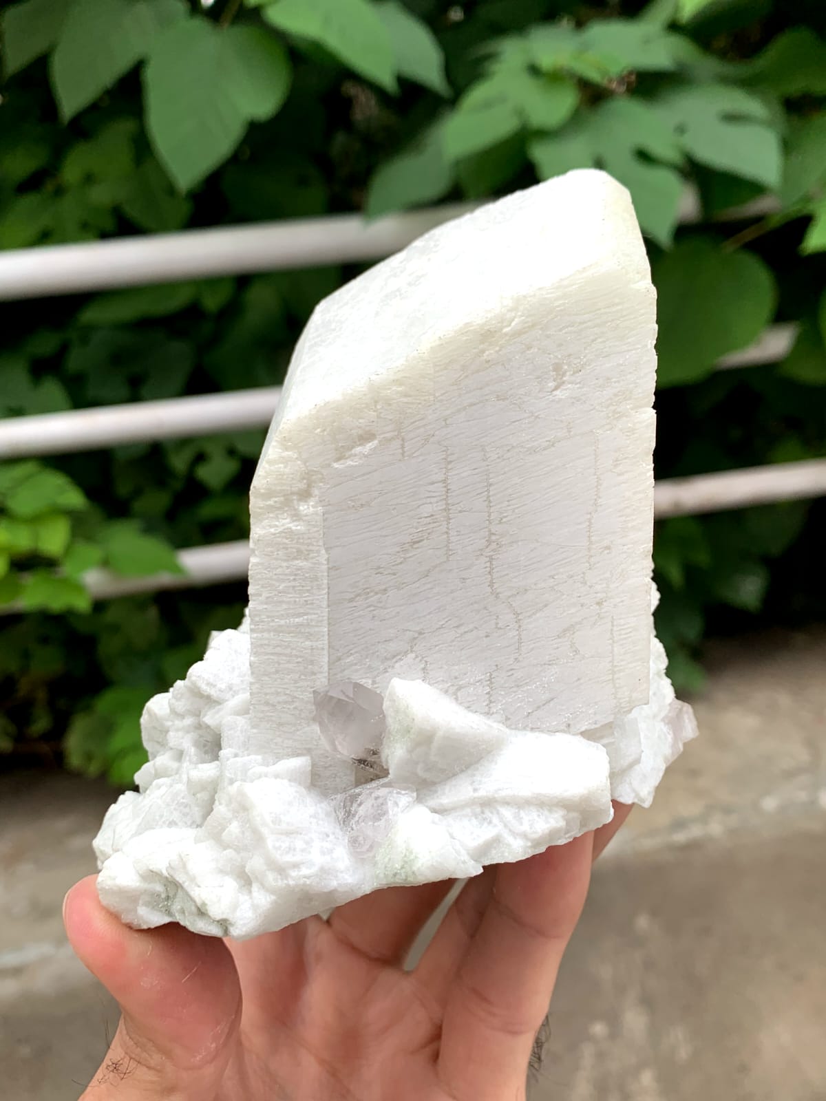 Lovely Milky White Microcline Feldspar On Cleavelandite With Quartz