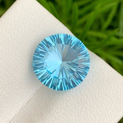 Lovely Natural Carved Swiss Blue Topaz Stone