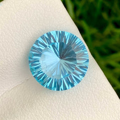 Lovely Natural Carved Swiss Blue Topaz Stone