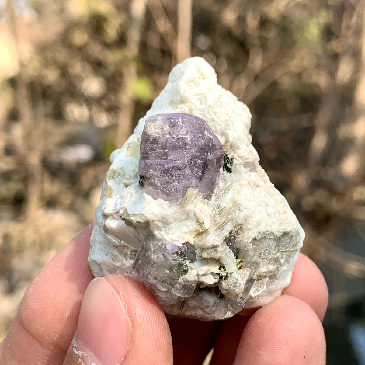Lovely Purple Apatite Crystals Nicely Positioned On Albite