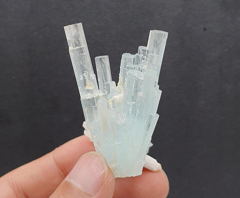 Lovely Robust Aquamarine Cluster with Nice Detailed Albite
