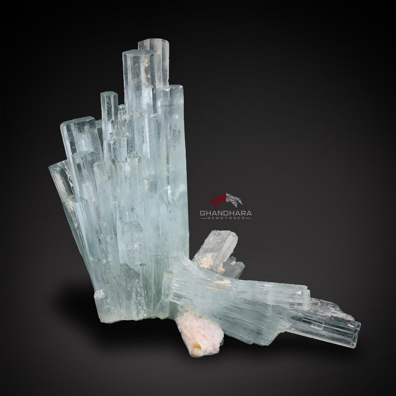 Lovely Robust Aquamarine Cluster with Nice Detailed Albite