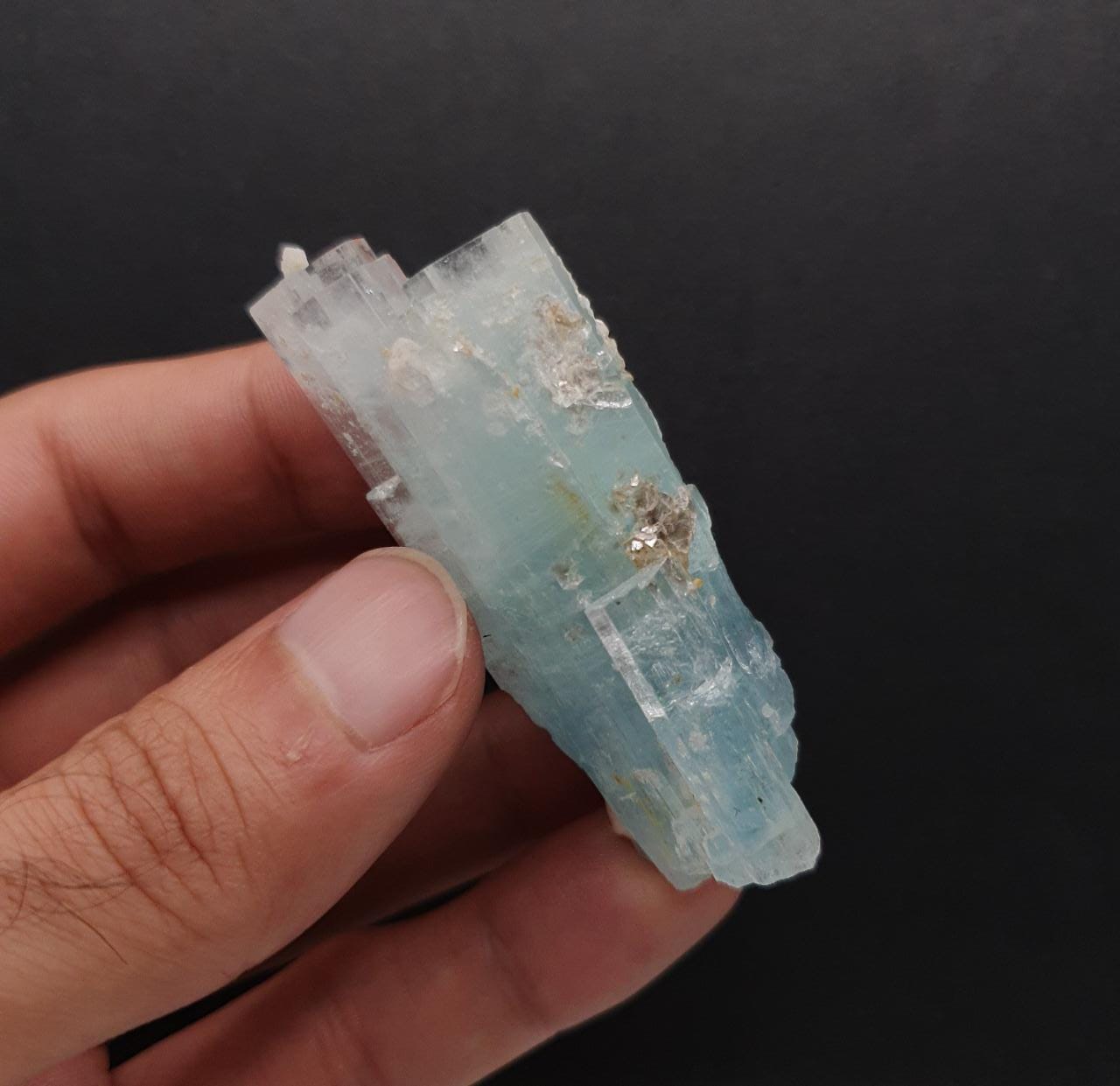 Lovely Sky-Blue Color Aquamarine Aggregate With Muscovite