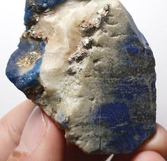Lovely and Colorful Piece of Afghanite on Calcite with Pyrite