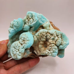 Lovely Blue Aragonite Crystals On Matrix