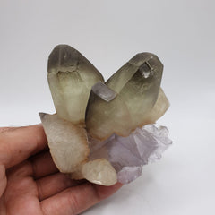 Lovely Calcite Cluster On Fluorite