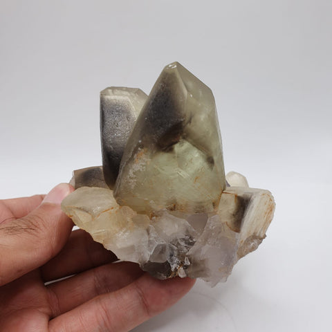 Lovely Calcite Cluster On Fluorite