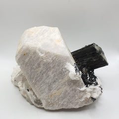 Microcline Feldspar With Schorl On Cleavelandite