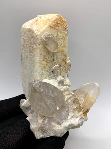 Microcline Feldspar With Smoky Quartz Crystals