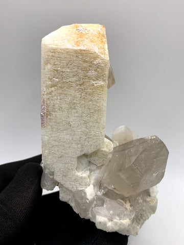 Microcline Feldspar With Smoky Quartz Crystals