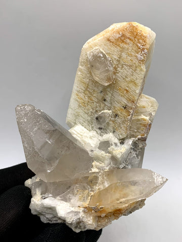 Microcline Feldspar With Smoky Quartz Crystals