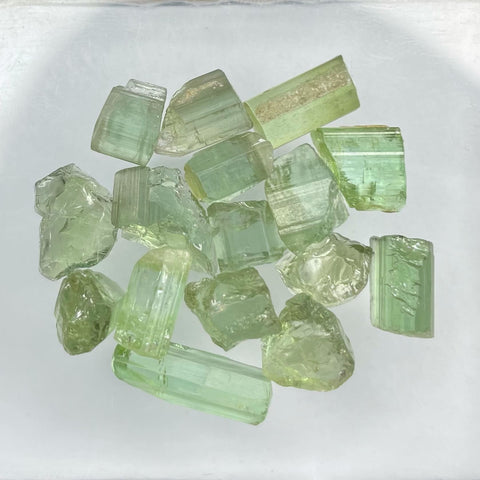 54.85 carats Mint Green Tourmaline Facet Rough Parcel