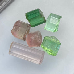 Mint Green and Pink Tourmaline Facet Rough