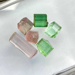 Mint Green and Pink Tourmaline Facet Rough