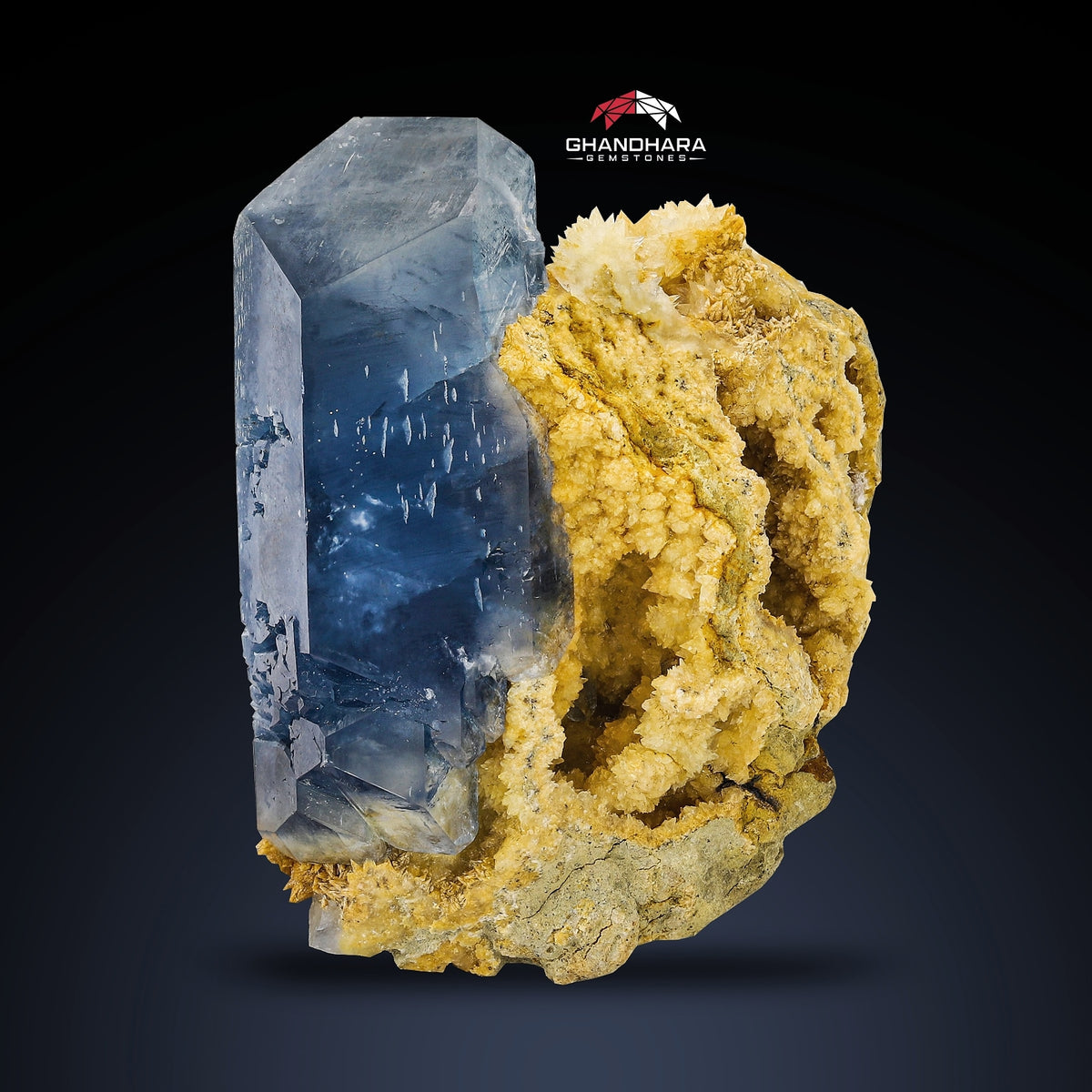 *NEW FIND* Lovely Blue Celestite Crystal On Contrasting Calcite
