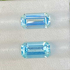 Natural Aquamarine Pair - 6.55 carat