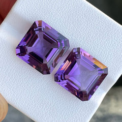 Natural Deep Purple Amethyst Stone Pair