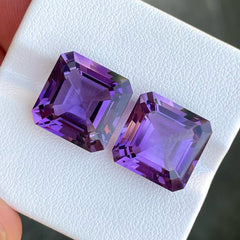 Natural Deep Purple Amethyst Stone Pair