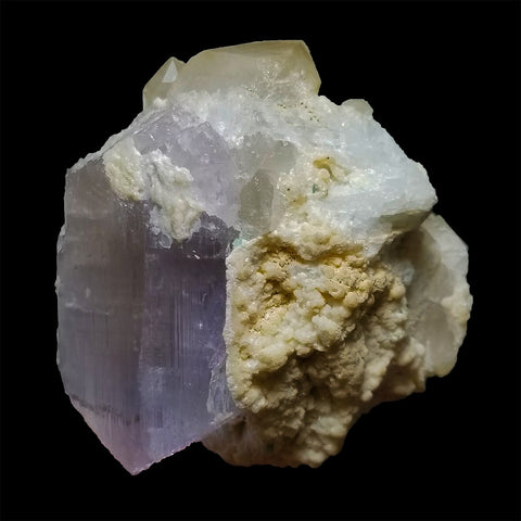 Natural Purple Kunzite Complete Crystal with huge bowl of white Albite - Gandhara Gems