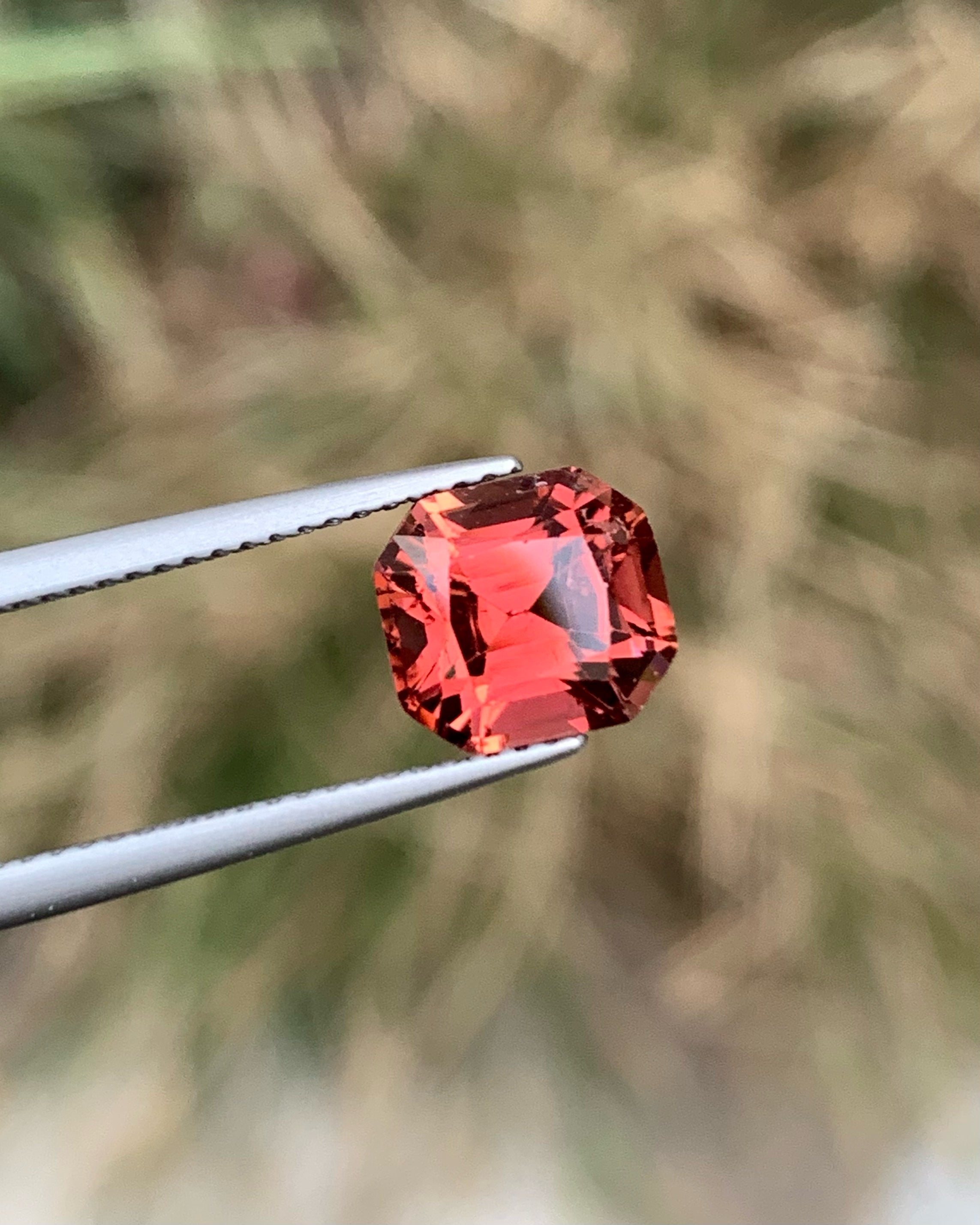 Peachy Orange Natural Tourmaline Gemstone