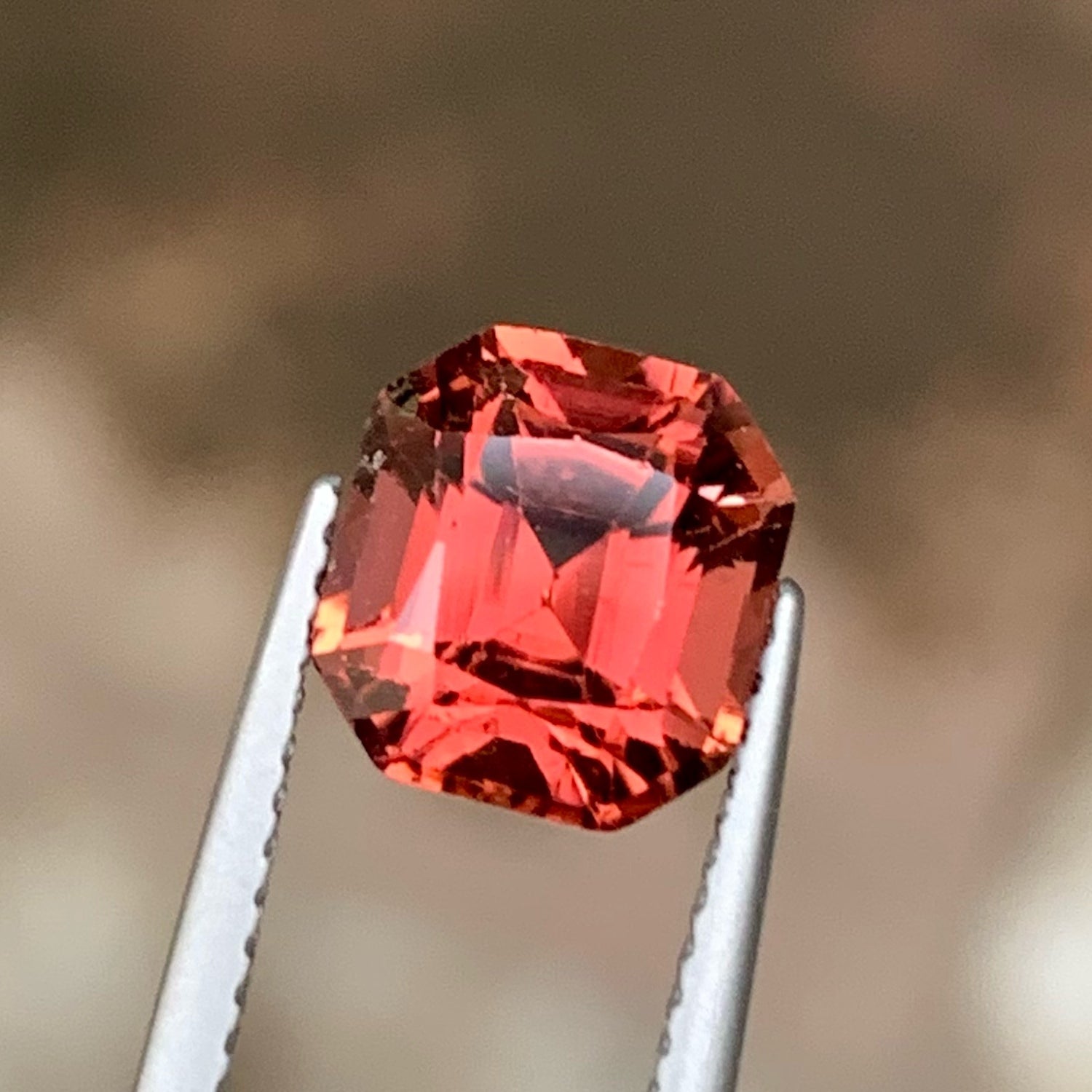 Peachy Orange Natural Tourmaline Gemstone