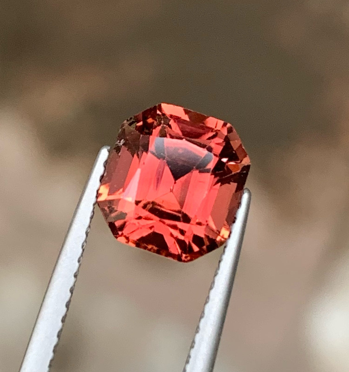 Peachy Orange Natural Tourmaline Gemstone