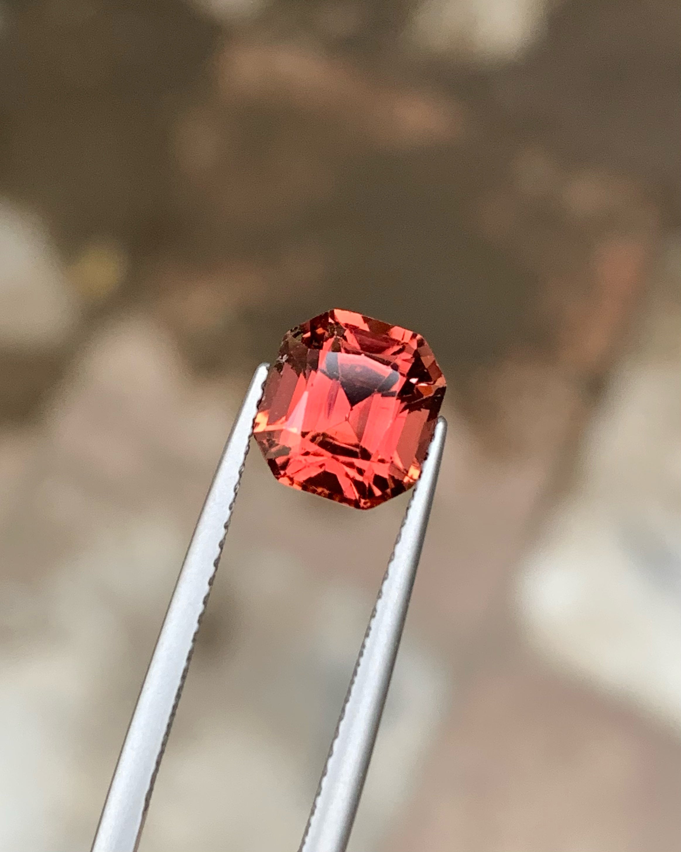 Peachy Orange Natural Tourmaline Gemstone