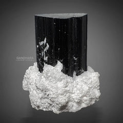 Perfect Schorl Crystal Specimen on Cleavelandite