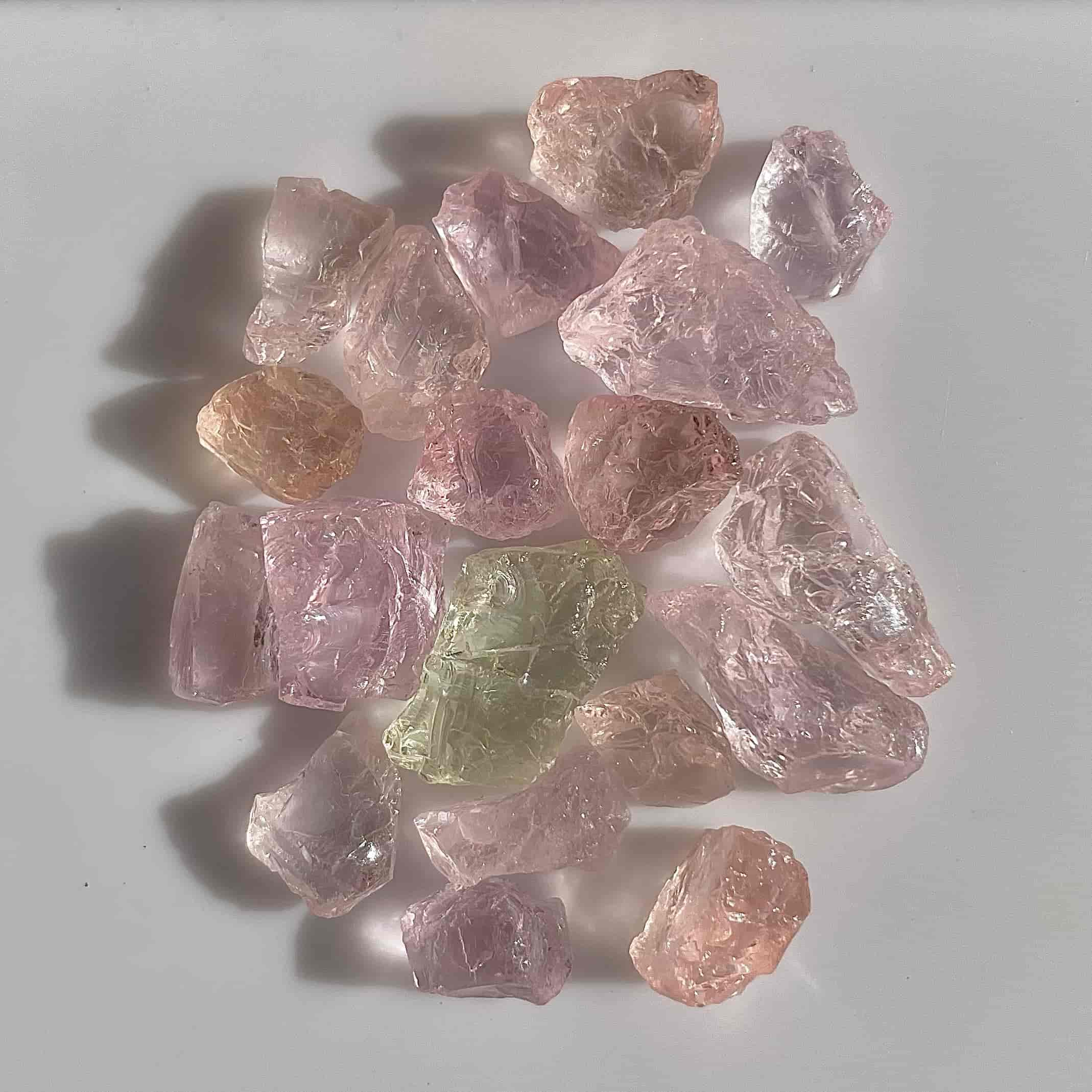 125.70 carats Pink Morganites Facet Rough Lot