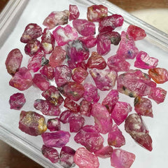 Pinkish Red Ruby Facet Rough Lot