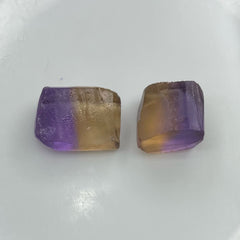 Preformed Ametrine Facet Rough Pair