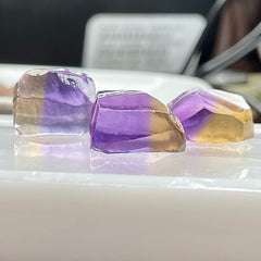 Preformed Ametrine Facet Rough Trio