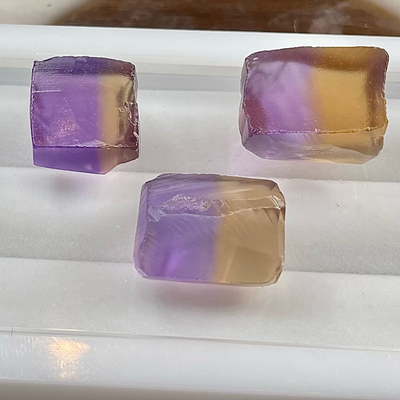 Preformed Ametrine Trio Facet Rough