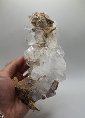 Quartz Var. Faden Quartz With Double Terminated Tabular Crystals On Matrix