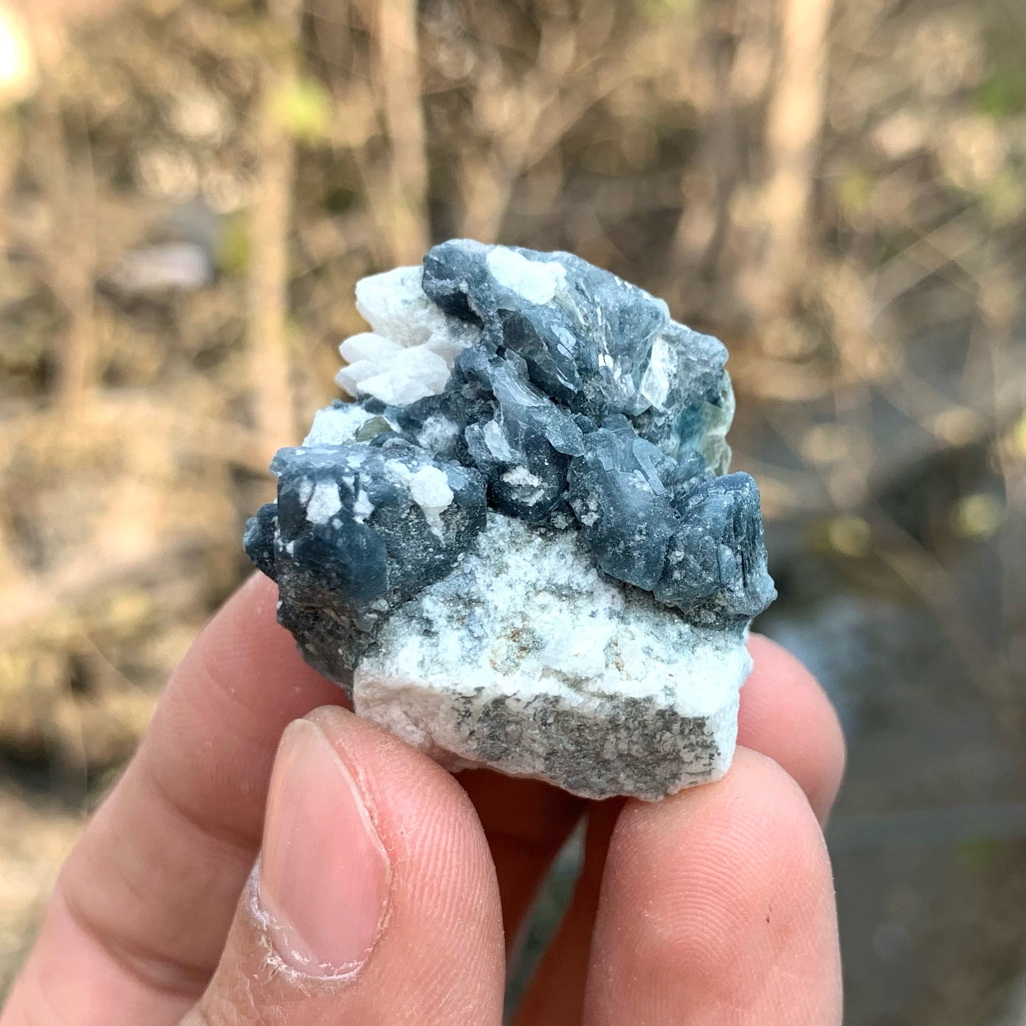 Rare Blue Quartz On White Albite