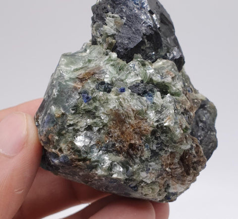 Rare Dravite Tourmaline On Matrix With Detailed Sapphire Crystals