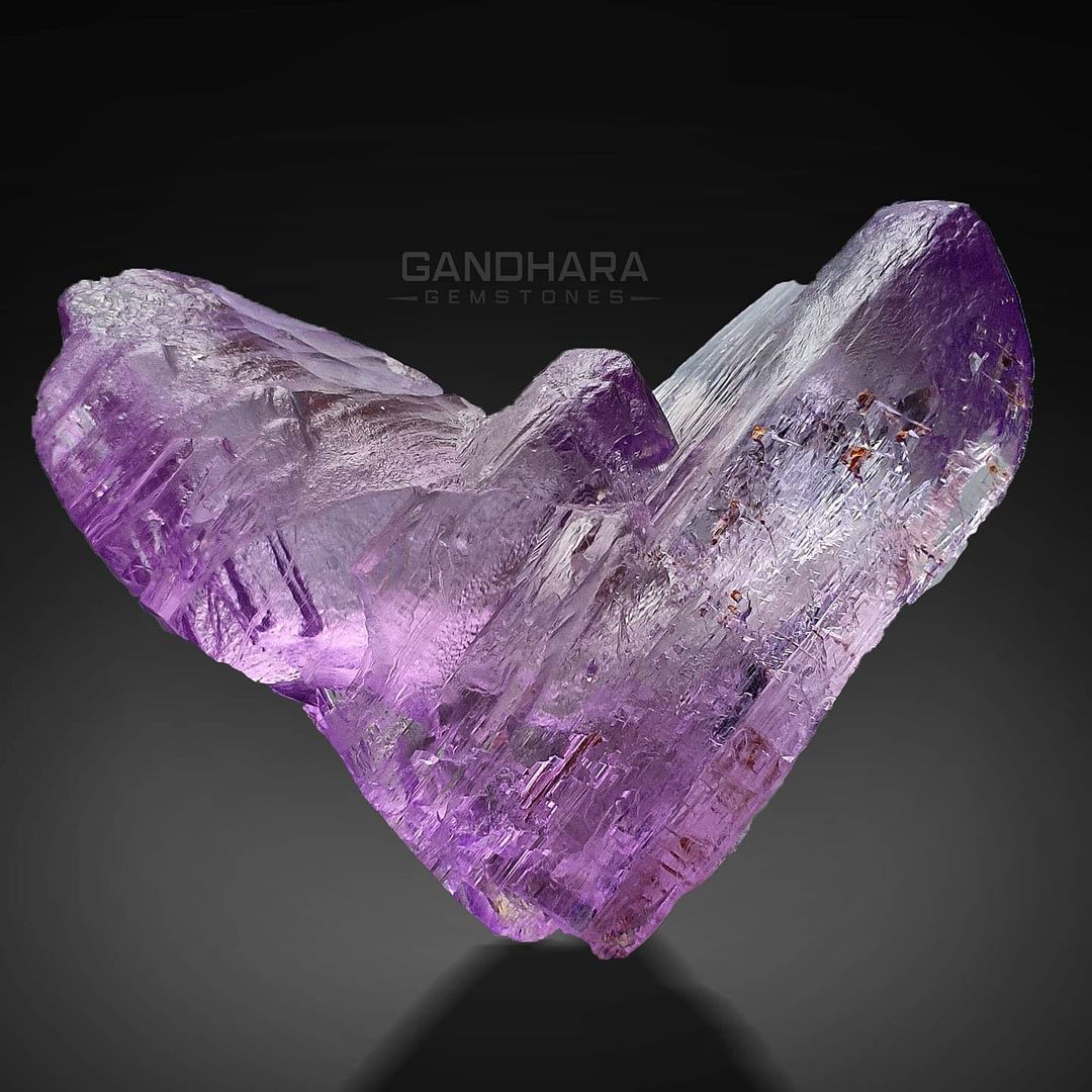 Robust Purple Heart Shape Kunzite Crystal
