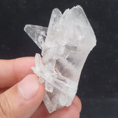 Robust Cluster Of Pointed Terminated Quartz With Vitreous Wet luster