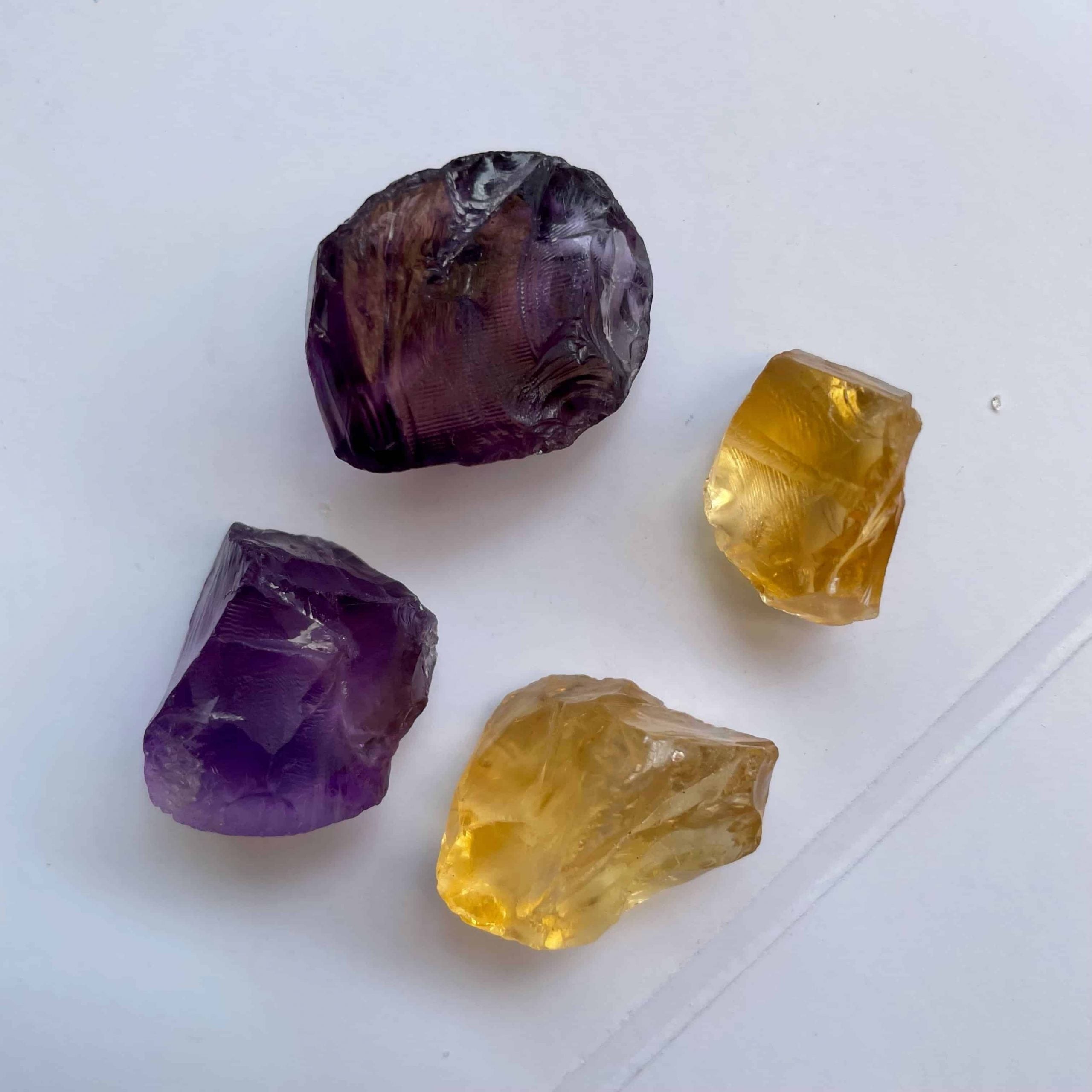 Rough Amethyst and Citrine Couple