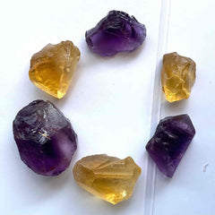 Rough Amethyst and Citrine Trio