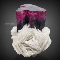 Rubellite Pink Tourmaline Specimen on Cleavelandite Flower