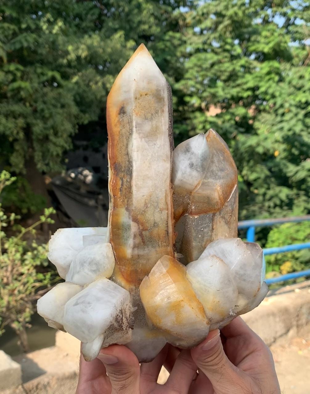 Sculptural And Very Impressive Double Terminated Quartz Cluster