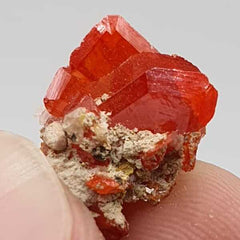 Sculptural Cherry Red Wulfenite On Matrix