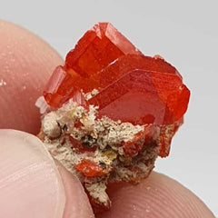 Sculptural Cherry Red Wulfenite On Matrix