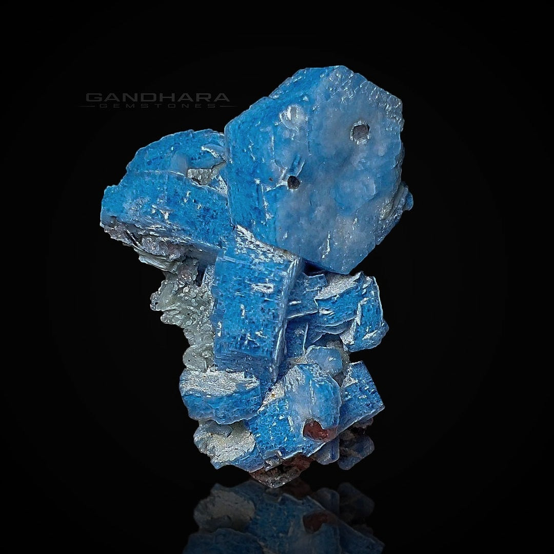 Sky Blue Vorobyevite Crystal with Muscovite